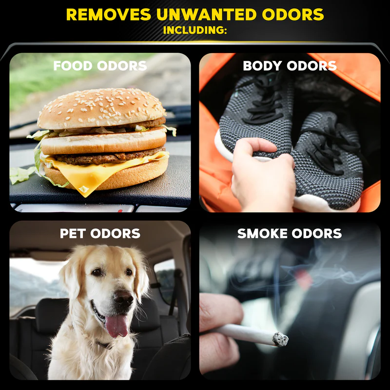 عبوة ميجوايرز لتجديد هواء السيارة بالكامل وإزالة الروائح برائحة "بلاك كروم"